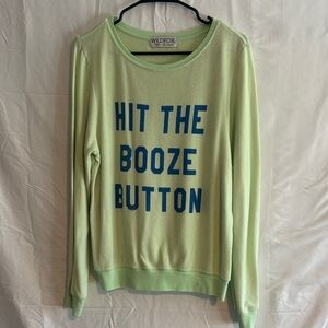 Wildfox Light Green Sweater hit the booze button